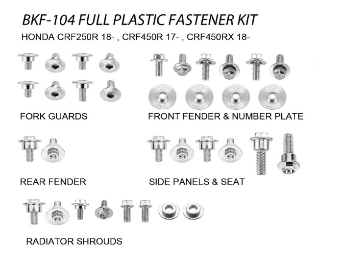 Accel Hardware & Fasteners — Honda CRF250 R, Honda CRF450 R, Honda CRF450 RX