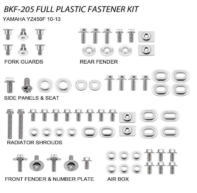 Accel Hardware & Fasteners — Yamaha YZF450