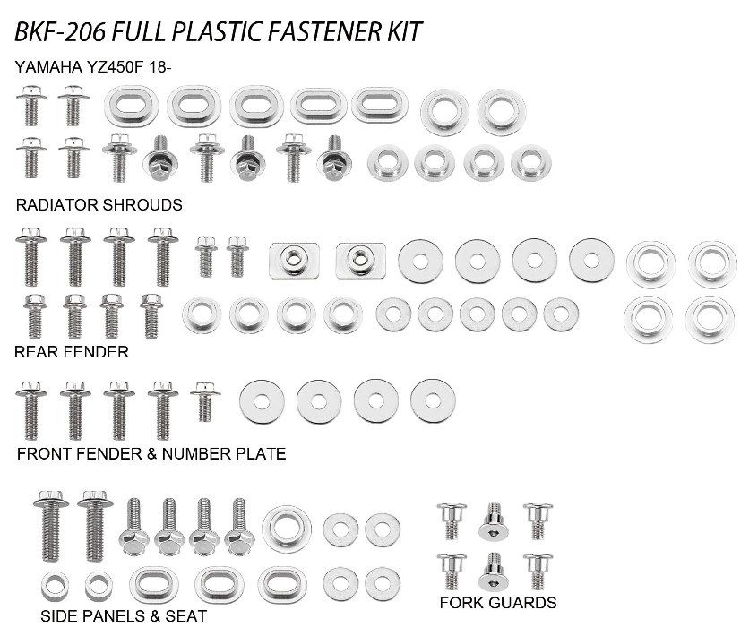 Accel Hardware & Fasteners — Yamaha YZF450