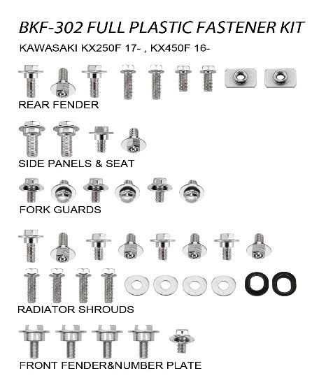 Accel Hardware & Fasteners — Kawasaki KXF250, Kawasaki KXF450