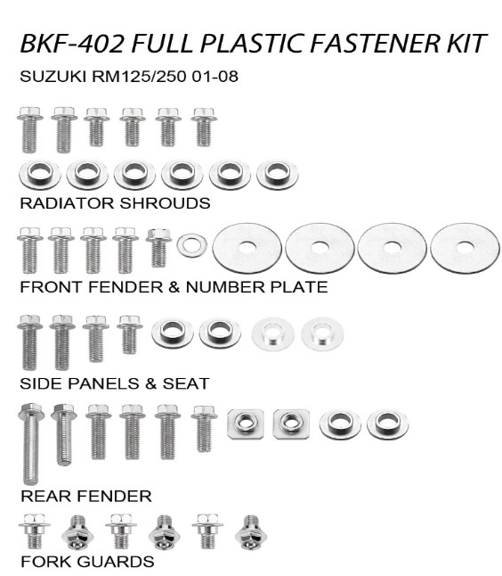 Accel Hardware & Fasteners — Suzuki RM125, Suzuki RM250
