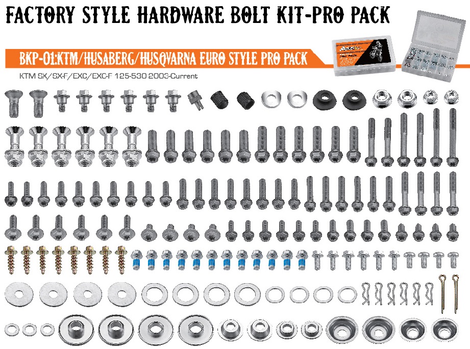 Accel Hardware & Fasteners — Husqvarna TC65, KTM EXC125, KTM EXC200 +28 more